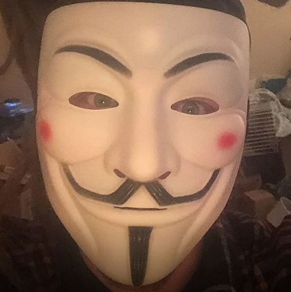 WLPARTY Hackers Mask White V for Vendetta Halloween Costume Cosplay Party - Picture 3 of 4